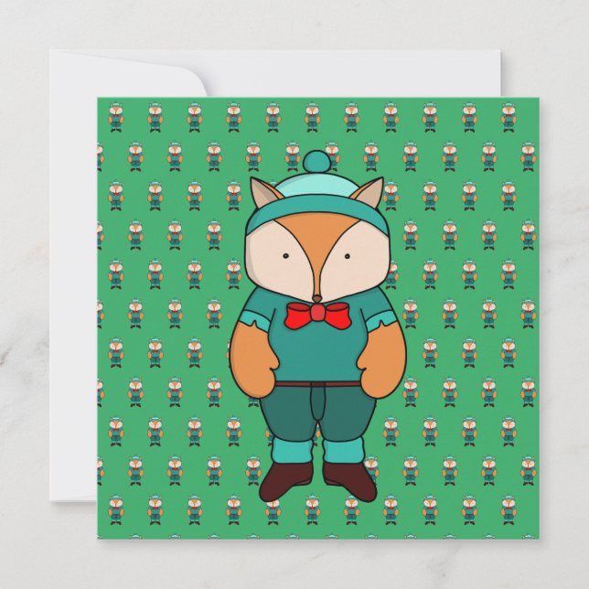 Carte Joli renard vert (Devant)