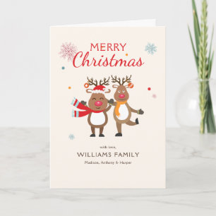 Carte Joli renne de Noël
