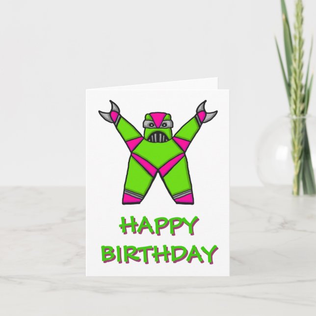 CARTE JOLI ROBOT D'ANNIVERSAIRE (Devant)