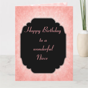Carte Joli rose pastel Joyeux Anniversaire nièce