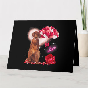 Carte Joli Setter irlandais Balloon Heart Valentines Day