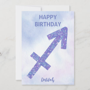 Carte Joli Signe Sagittaire Personnalisé Joyeux Annivers