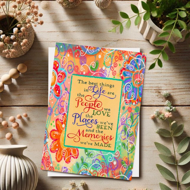 Carte Joli Souvenirs Floraux Fabriqués Amour Inspiration (Créateur téléchargé)