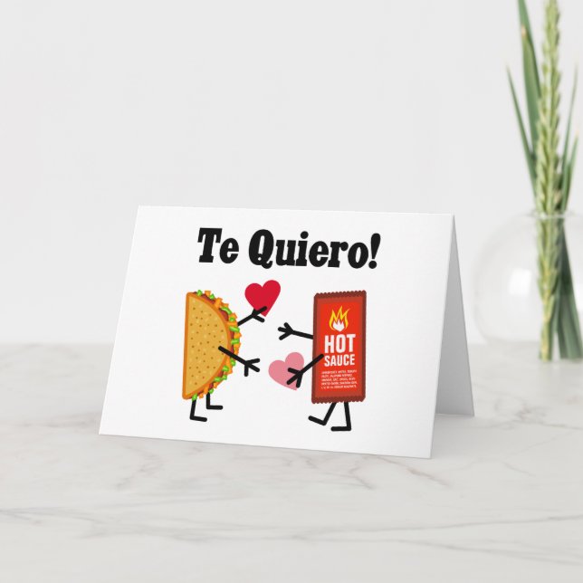 Carte Joli Taco & Sauce piquante - Te Quiero ! (Je t'aim (Devant)
