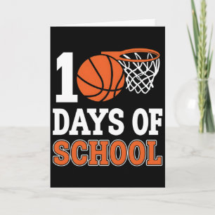 Carte Joli thème de basket-ball à l'école pour les 100 j