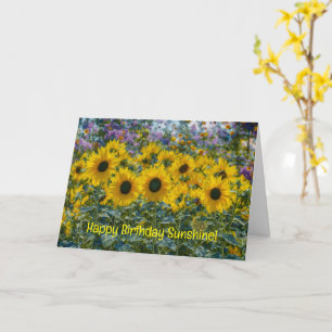 Carte Joli tournesol dans un jardin de soleil Anniversai