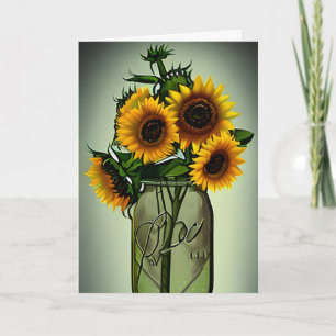 Carte Joli tournesol dans Vases Art   Anniversaire de la