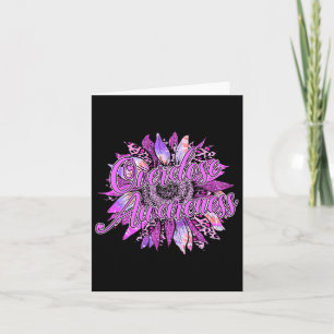 Carte Joli tournesol ruban violet sensibilisation au sur