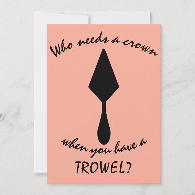 Carte Joli Trowel d'archéologue rose et noir personnalis (Devant)