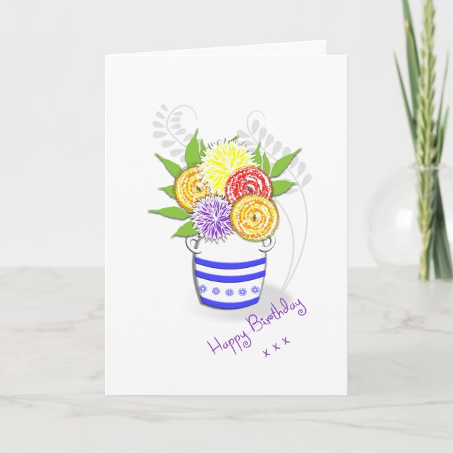 Carte Joli Vase de fleurs d'été (Devant)