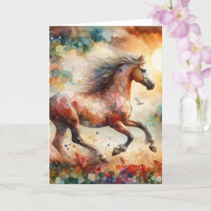 Carte Jolie aquarelle Cheval Toutes les occasions
