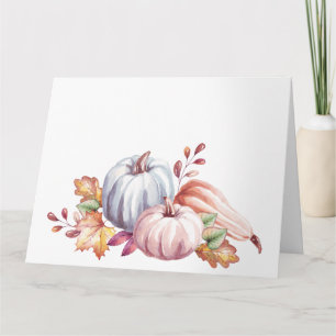 Carte Jolie Aquarelle Pastel Citrouilles & Gourds