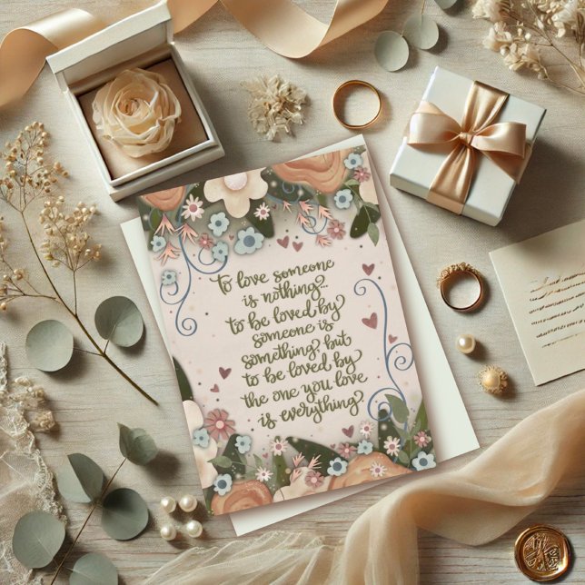 Carte Jolie citation d'amour floral Mariage Boho (Créateur téléchargé)