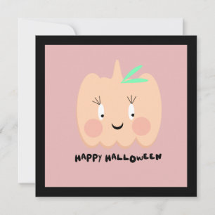 Carte Jolie citrouille avec lettrage rougissant Joyeux H