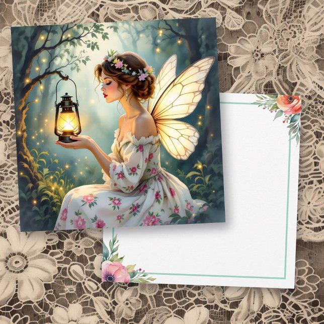 Carte Jolie couverture florale à thème fée (Créateur téléchargé)