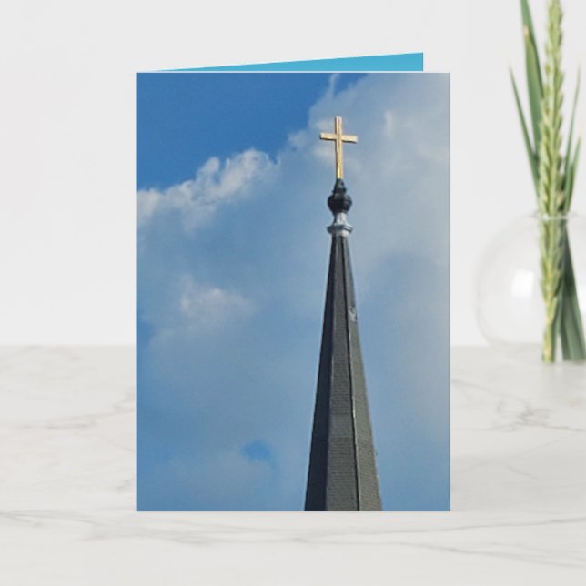 Carte Jolie croix d'église vide (Devant)