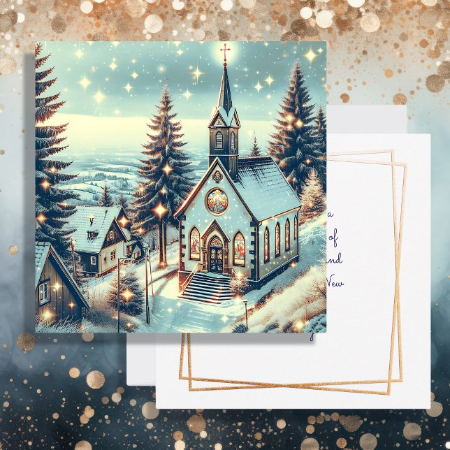 Carte Jolie église pour Noël d'hiver (Créateur téléchargé)