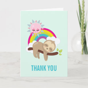 Carte Jolie fentes en azy avec Merci Sun & Rainbow
