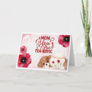 Carte Jolie Fête des mères Thé Lover Chien Floral