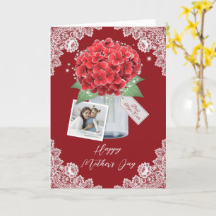 Carte Jolie Fleur Rouge Photo Bonne Fête des Mères
