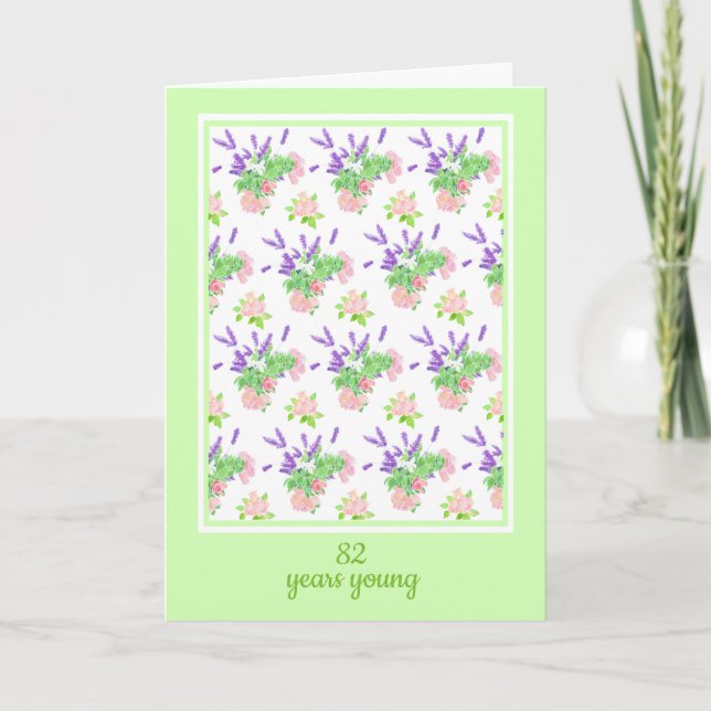 Carte Jolie Floral sur mesure âge anniversaire (Devant)