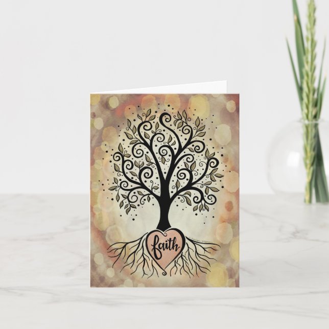 Carte Jolie Foi Inspirationnelle Arbre Sympathie Moderne (Devant)