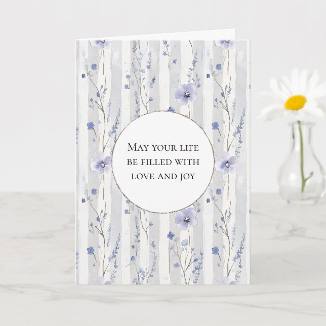 Carte Jolie Lavande Lilac Blanc Flore (Petite plante)