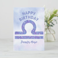 Jolie Libra Sign Custom Purple Joyeux anniversaire
