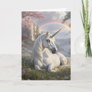 Carte Jolie Licorne Vous souhaitant une journée magiqu