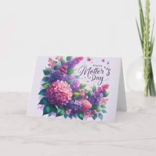 Carte Jolie Lilacs Fête des mères Floral "Maman"