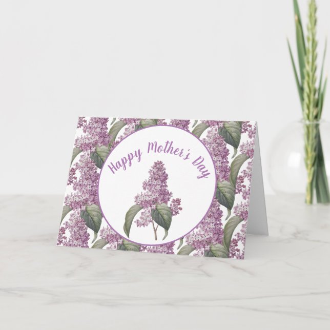 Carte Jolie Lilacs Fleurs Fête des Mères Fêtes (Devant)