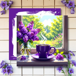 Carte Jolie Lilacs violets et café noir