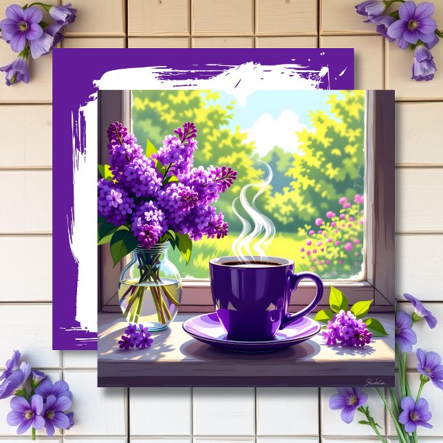 Carte Jolie Lilacs violets et café noir (Créateur téléchargé)