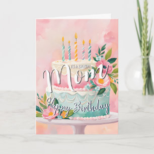 Carte Jolie maman heureux gâteau d'anniversaire de la ca