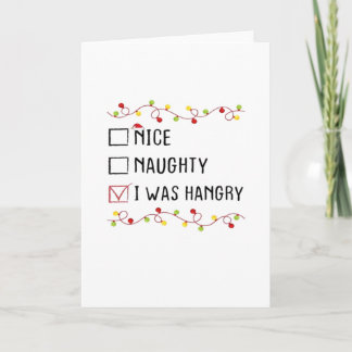 Carte Jolie Méchant J'étais Affamé Liste de Noël