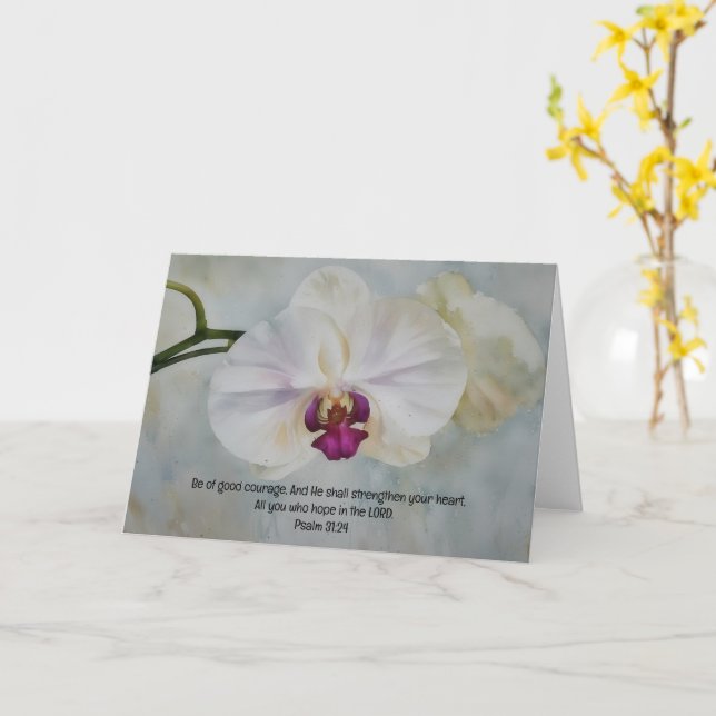 Carte Jolie orchidée Bible Verse Art Note Card (Fleur jaune)