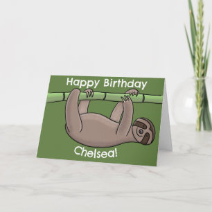 Carte Jolie paresse sur bambou trunk caricature annivers