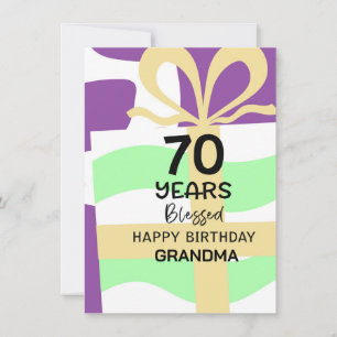 Carte Jolie personnalisation 70e anniversaire grand-mère