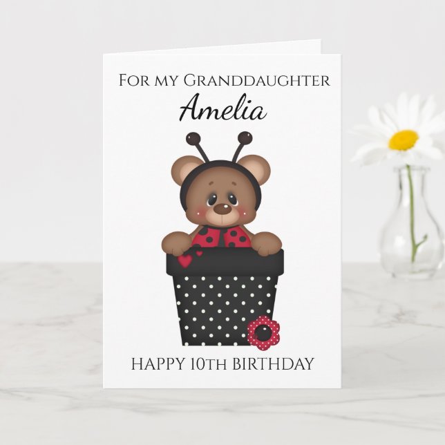 Carte Jolie petite-fille Ladybug Anniversaire de enfant (Petite plante)