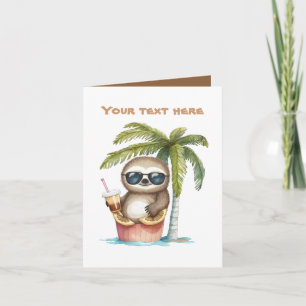 Carte Jolie plage paresse ajouter du texte