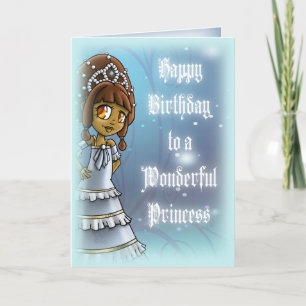 Carte Jolie princesse afro-américaine