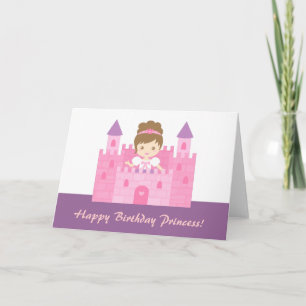 Carte Jolie Princesse dans Castle Girl Joyeux anniversai