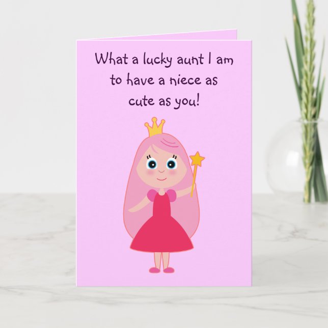 Carte Jolie princesse Joyeux anniversaire Tante à la niè (Devant)
