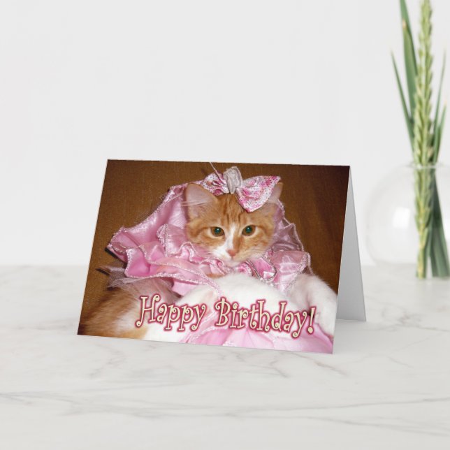 Carte Jolie Princesse Kitten - Joyeux anniversaire ! (Devant)