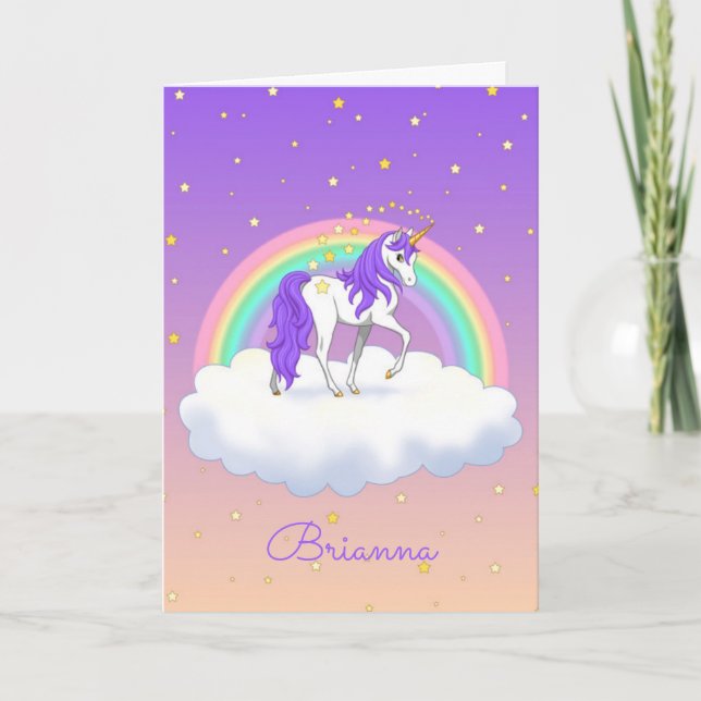 Carte Jolie Purple Sweet Dreams Rainbow Unicorn (Devant)
