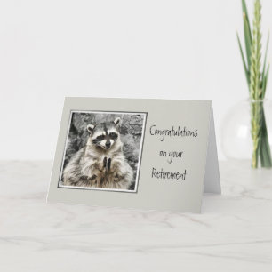 Carte Jolie Raccoon Clapping Retraite amusante