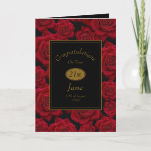 Carte Jolie Rose Rouge Félicitations Anniversaire