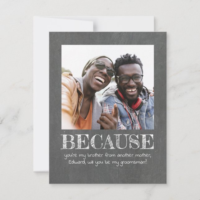 Carte Jolie Simple Seras-tu mon témoin Photo (Devant)