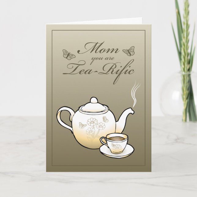 Carte Jolie théière et tasse à thé (Devant)