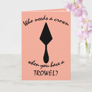 Carte Jolie Trowel archéologue rose et noir
